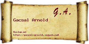 Gacsal Arnold névjegykártya